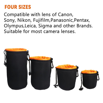 4PCS Waterproof Camera Lens Bag Durable for DSLR Mirrorless Camera Lens Storage