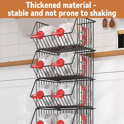 5-Layer Kitchen Storage Rack Rolling Cart Durable for Fruits Vegetables Pantry
