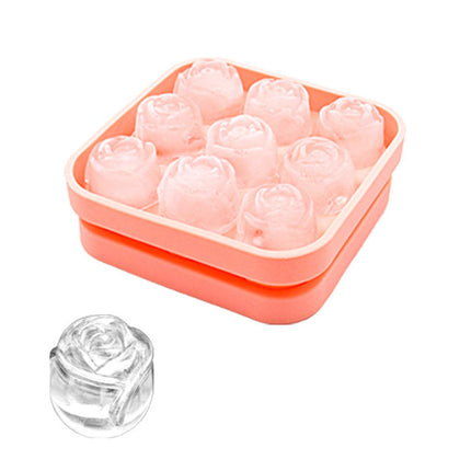 Rose Silicone Ice Ball Mould Box Ice Compartment Tray for Home Bar Drink Making