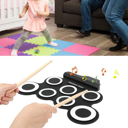 Roll-Up Electronic Drum Kit Portable USB Rechargeable For Music Practice Use