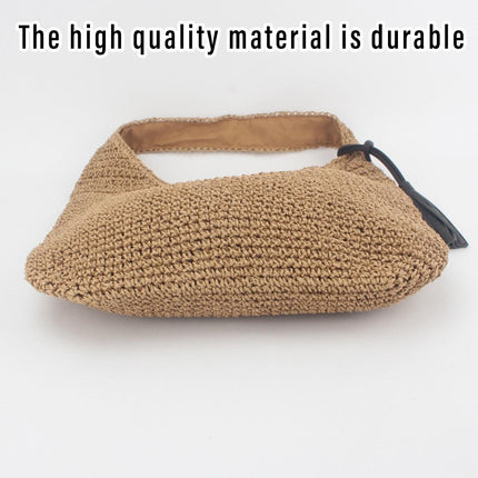 Large Capacity Fashion Woven Straw Shoulder Bag Simple Design for Everyday Use