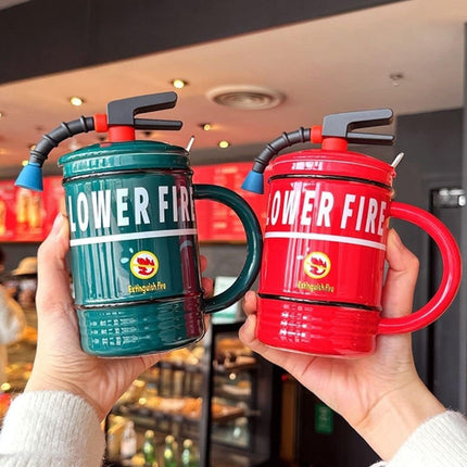 Creative Ceramic Mug Fire Extinguisher Shape Novelty Coffee Tea Cup Durable