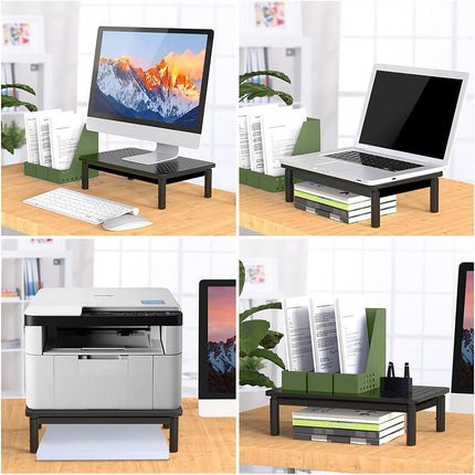 Monitor Stand Riser Aluminium 3 Level Laptop Desk Organiser Non Slip Black