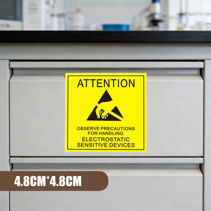 Anti Static Warning Sticker Label Easy to Use Eye-Catching for PC Electronics