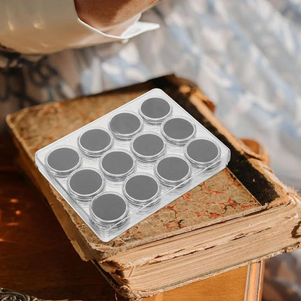 Transparent Round Gemstone Display Box Organizer Case with Lid Storage Packaging
