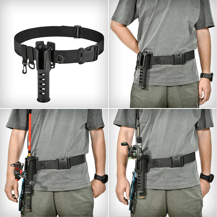Fishing Wading Belt Rod Holder Adjustable Wader Fishing Waist Belt Fly Fishing