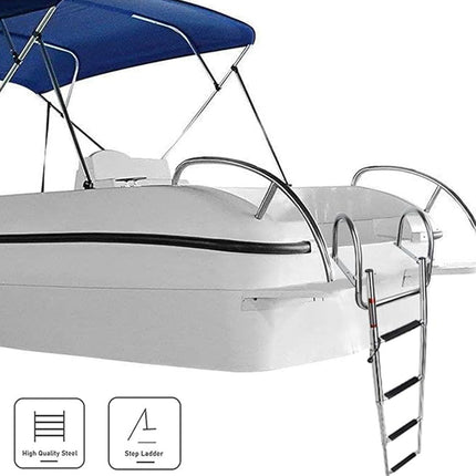 Marine Folding Ladder Yacht Telescopic Step Ladder with Arched Handrail for Boat