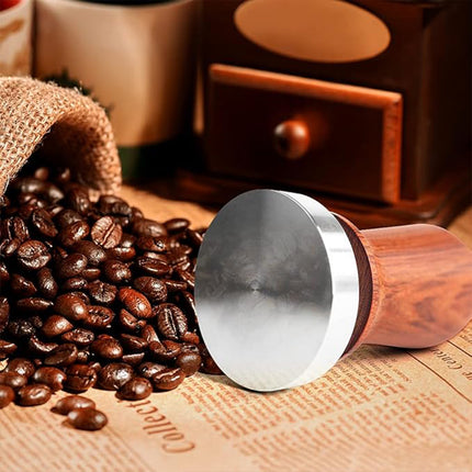 304 Stainless Steel Coffee Tamper Press Non-Slip Handle Even Tamping 51/53/58mm