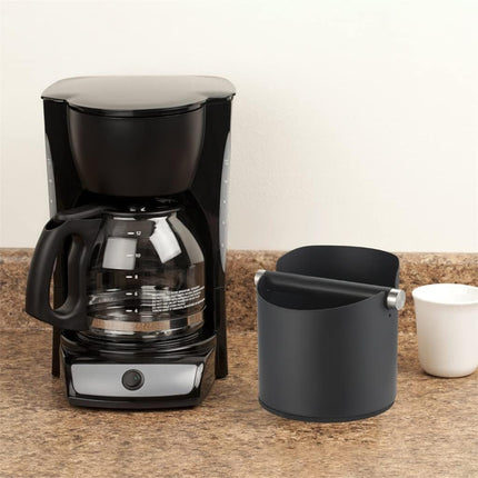 Stainless Steel Coffee Grounds Knock Box Round Tap Bucket for Household Espresso