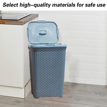 Laundry Basket Plastic Rattan Style Large Capacity Clothes Toy Storage Organizer