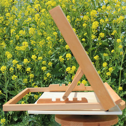 Tabletop Solid Wood Easel Wooden Display Stand Natural Wood Adjustable Durable