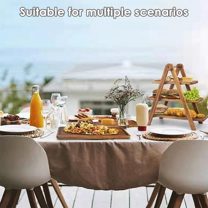 3 Layer Wooden Tray Display Rack Dinner Plate Holder Stand Storage Shelf for Home