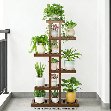 6Tier Freestanding Balcony Flower Stand Rack Indoor Outdoor Plant Shelf Display