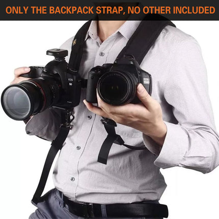 Professional Dual DSLR Camera Harness Adjustable Shoulder Sling Strap Belt