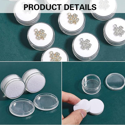 Rotary Cover Transparent Bare Stone Box Jewel Ring Face Diamond Storage Case