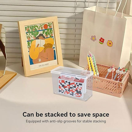 Card Storage Box Set 4PCS Plastic Transparent Case for Game or Business Cards