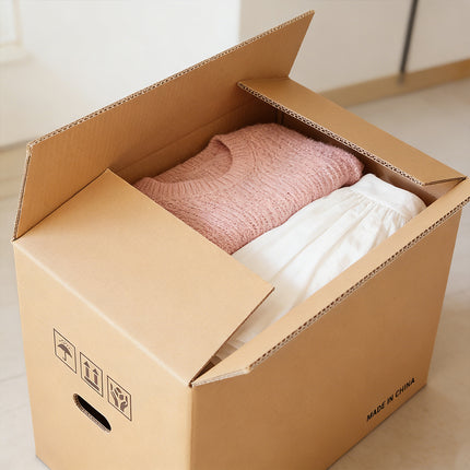 10PCS Portable Hard Cardboard Box Built In Handle Moving Shipping Storage Use