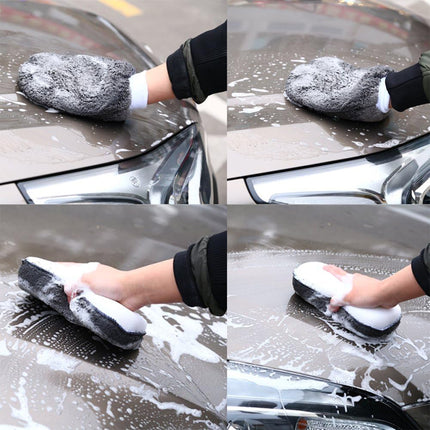 9PCS Car Cleaning Kit Microfiber Towel Wax Sponge Wheel Brush Gloves Set Use