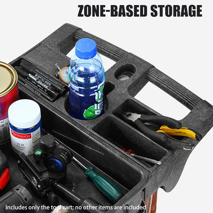 2 Tier MultiFunctional  Rolling Tool Cart for Garage Workshop Storage Organizer