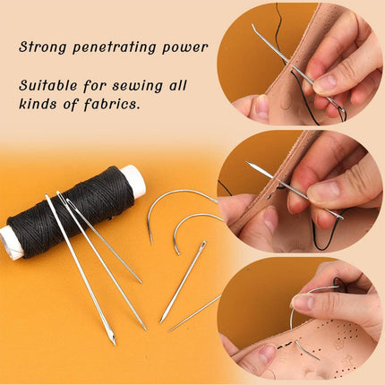 Hand Sewing Kit Canvas Leather Craft 31 or 37PCS Big Eye Needles Cotton Thread