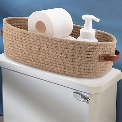 Oval Storage Basket with Handles Shelf Organiser Bin Laundry Toy Container