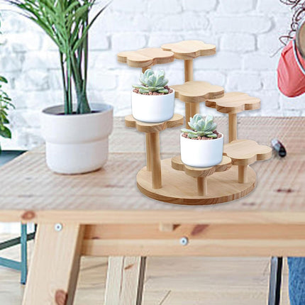 Desktop Storage Rack Wooden for Office Home Supplies Stationery Plants Display