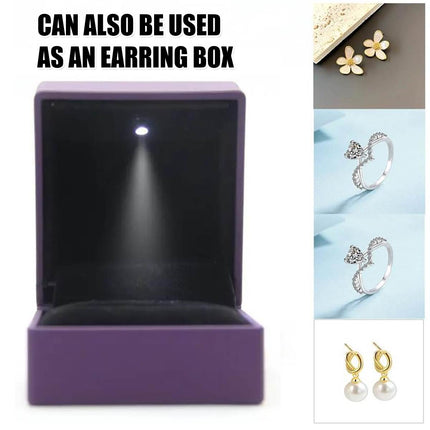 LED Light Jewellery Storage Box with Flip-Top Design for Ring