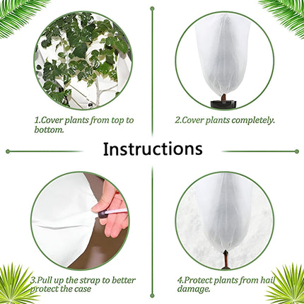 4 Sizes Winter Frost-Proof Non-Woven Plant Cover Reusable Windproof Breathable