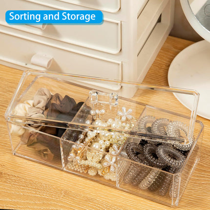 2PCS Multi-Function Plastic Storage Boxes with Lids Transparent for Home Use