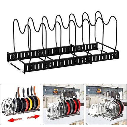 Retractable Kitchen Storage Rack Pot Lid Holder Cutting Board Organizer Stand