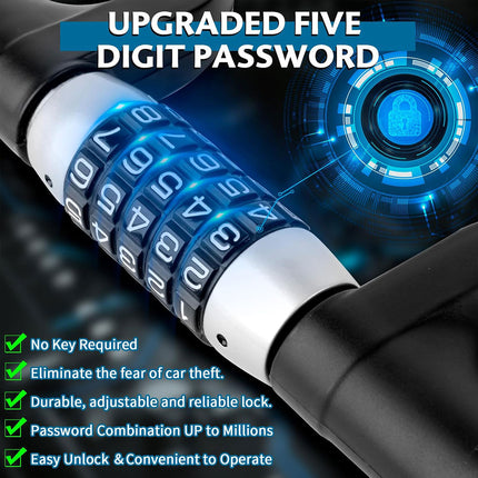 Portable Auto Car Steering Wheel Lock Security Keyless Password Code Anti Theft