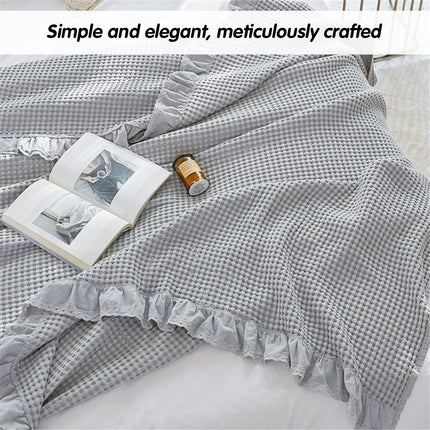 Waffle Sofa Blanket Thin Lightweight Throw Soft Cover Couch Bed Living Room Use