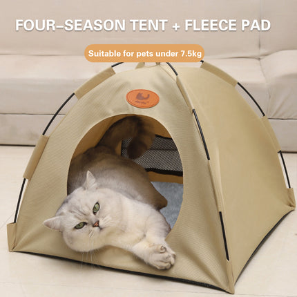 Folding Camping Pet Tent for Cats Puppy Bed Indoor Cat Nest Dog Cave Style House