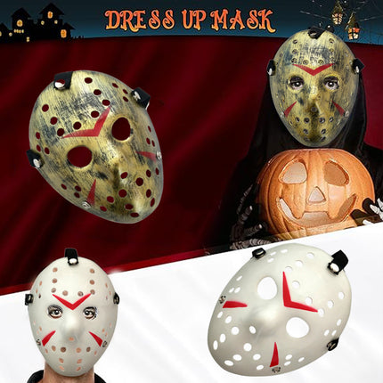2pcs Horror Hockey Style Mask Halloween Costume Party Scary Face Cover