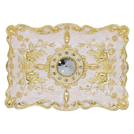 Retro Jewelry Box Trinket Organizer Alloy Crafts Ring Necklace Storage Box