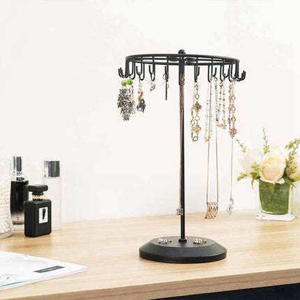 Iron Jewellery Rack Rotating Necklace Display Stand Jewellery Organiser Storage