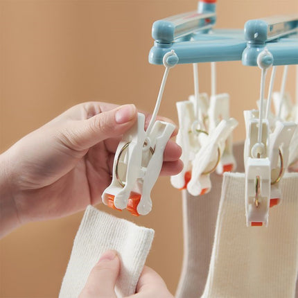 Plastic Socks Drying Rack Multi Clip Clothes Hanger Laundry Organizer Holder