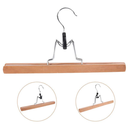 10pcs Solid Wood Skirt Clip Non Slip Hanger Flannel Trouser Clothes Organizer