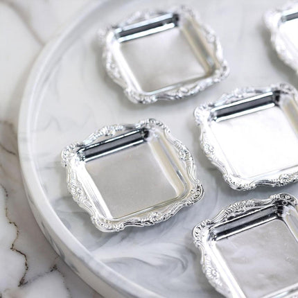 Plastic Square Plates 12pcs Small Reusable Serving Dishes for Party Dinner