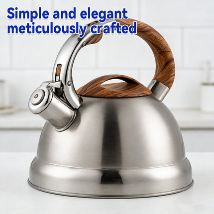 Stainless Steel Whistling Kettle Induction Heat Resistant Handle Home Tea Pot