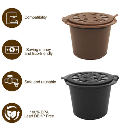 6PCS Reusable Coffee Capsule Coffee Filter Food Grade Fit Most Coffee Machines