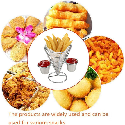 French Fries Basket Stand Tapered Snack Holder Serving Basket for Fries Snacks