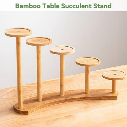 Bamboo Indoor Desktop Flower Stand for Living Room Office MultiTier Plant Holder