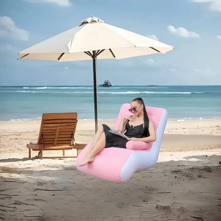 Portable Inflatable Lounge Sofa Chair Outdoor Recliner Air Couch Folding Seat