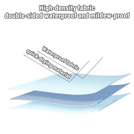 Cold White Waffle Shower Curtain Waterproof Bathroom Curtain Perforation Free