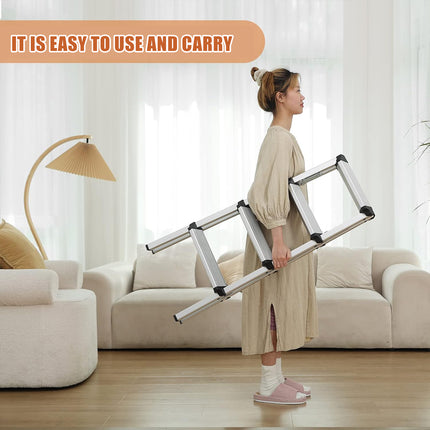 Aluminium Folding Step Ladder Double Sided 4 or 6 Step Portable 150kg