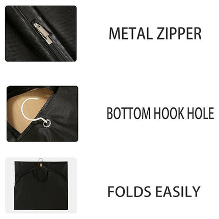 2pcs Hanging Closet Garment Dust Cover Storage Bag Clothes Protector Organizer
