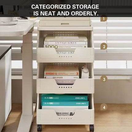 Movable Rolling Cart Storage Shelf With Wheels For Home Kitchen Bathroom Durable