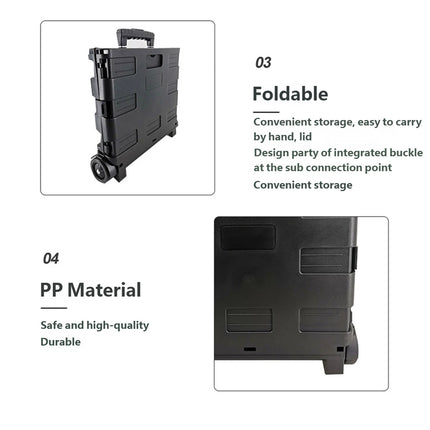 Foldable Portable Shopping Cart Outdoor Collapsible Trolley Convenient Easy Use