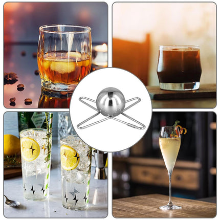 3/4 Forks Stainless Steel Ice Balls Reusable Spherical Whisky Chilling Stones